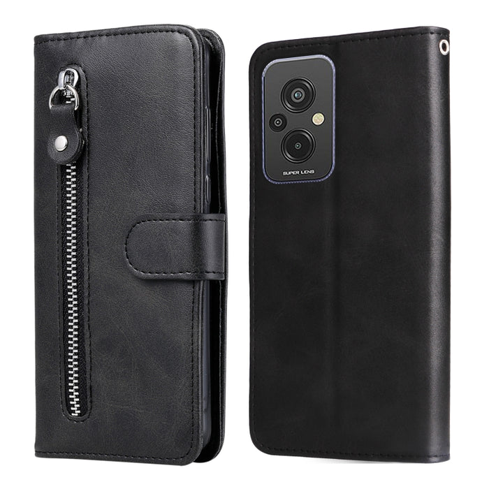 Estuche para teléfono de cuero con cremallera y textura de becerro, For Xiaomi Redmi A1+, For Xiaomi Redmi 11 Prime 4G, For Xiaomi Redmi Note 12 China, For Xiaomi Redmi Note 12 Pro 5G China, For Xiaomi Redmi Note 12 Pro+ China