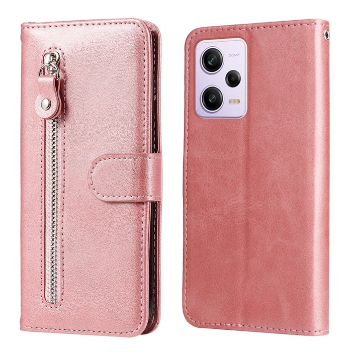 Estuche para teléfono de cuero con cremallera y textura de becerro, For Xiaomi Redmi A1+, For Xiaomi Redmi 11 Prime 4G, For Xiaomi Redmi Note 12 China, For Xiaomi Redmi Note 12 Pro 5G China, For Xiaomi Redmi Note 12 Pro+ China