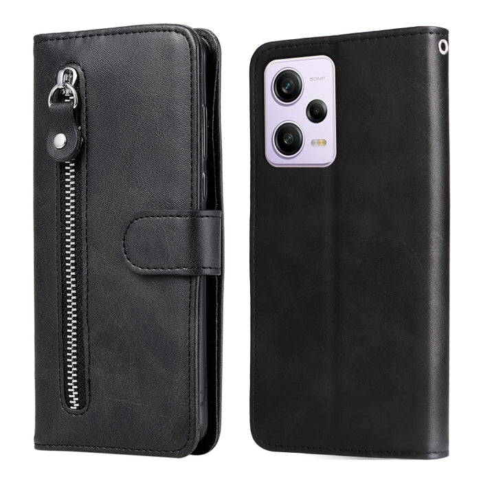 Estuche para teléfono de cuero con cremallera y textura de becerro, For Xiaomi Redmi A1+, For Xiaomi Redmi 11 Prime 4G, For Xiaomi Redmi Note 12 China, For Xiaomi Redmi Note 12 Pro 5G China, For Xiaomi Redmi Note 12 Pro+ China