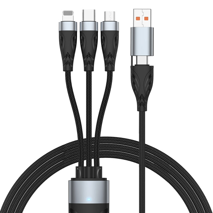 ADC-008 100W USB/Tipo-C a Tipo-C + 8 pines + Micro USB Dos a tres Cable de datos de carga rápida totalmente compatible