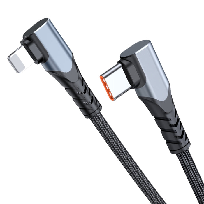 ADC-009 20W USB-C/Type-C a cable de datos de codo doble de 8 pines, 0.4m, 1m, 2m