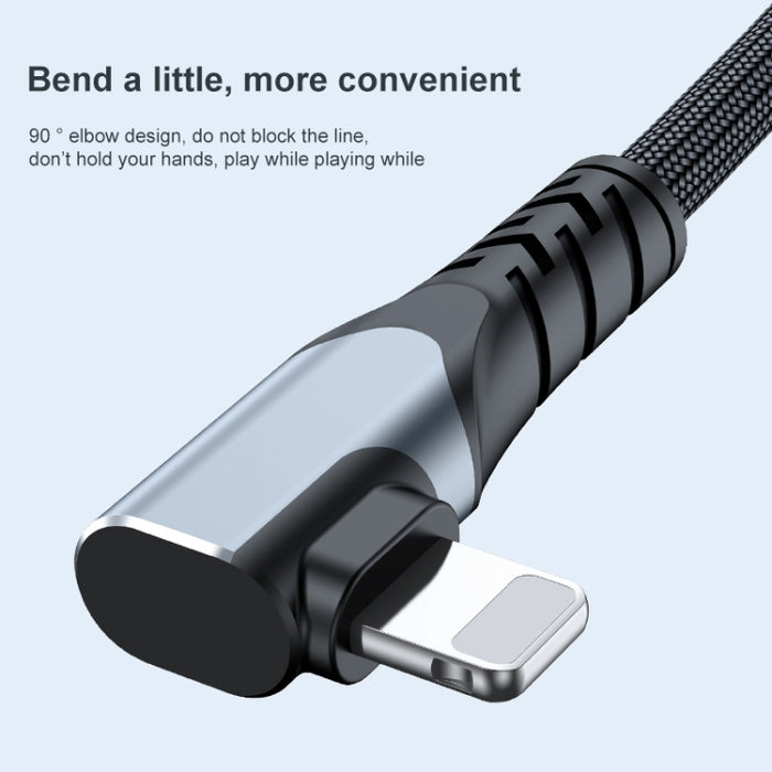 ADC-009 20W USB-C/Type-C a cable de datos de codo doble de 8 pines, 0.4m, 1m, 2m