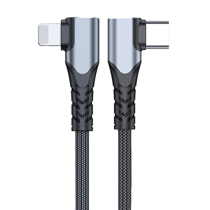 ADC-009 20W USB-C/Type-C a cable de datos de codo doble de 8 pines, 0.4m, 1m, 2m