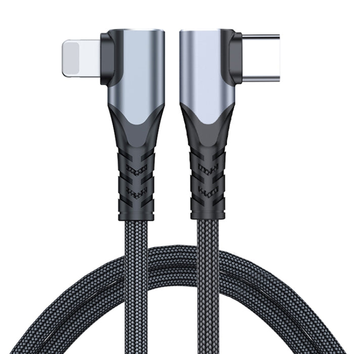ADC-009 20W USB-C/Type-C a cable de datos de codo doble de 8 pines, 0.4m, 1m, 2m