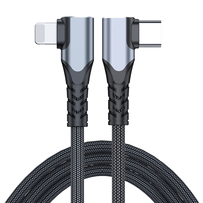 ADC-009 20W USB-C/Type-C a cable de datos de codo doble de 8 pines, 0.4m, 1m, 2m