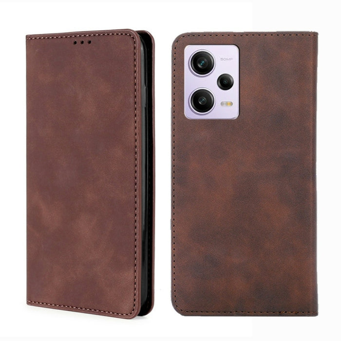 Estuche para teléfono de cuero con tapa horizontal magnética con sensación de piel, For Motorola Moto G72 4G, For vivo V25 Pro 5G, For Xiaomi Redmi Note 12 China, For Xiaomi Redmi Note 12 Pro 5G China, For Xiaomi Redmi Note 12 Pro+ China               ...