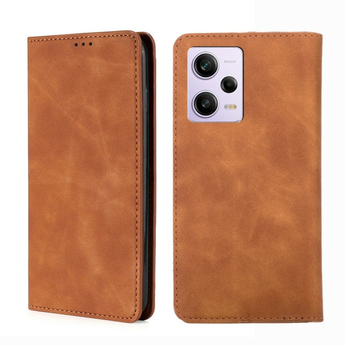 Estuche para teléfono de cuero con tapa horizontal magnética con sensación de piel, For Motorola Moto G72 4G, For vivo V25 Pro 5G, For Xiaomi Redmi Note 12 China, For Xiaomi Redmi Note 12 Pro 5G China, For Xiaomi Redmi Note 12 Pro+ China               ...