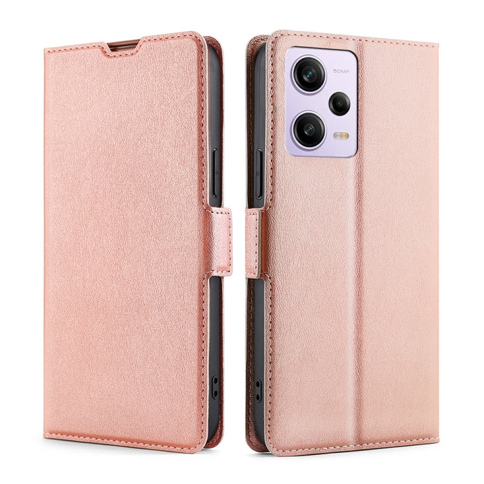 Estuche para teléfono de cuero con tapa horizontal y hebilla lateral ultradelgada de voltaje, For Motorola Moto G72 4G, For vivo V25 Pro 5G, For Xiaomi Redmi Note 12 China, For Xiaomi Redmi Note 12 Pro 5G China, For Xiaomi Redmi Note 12 Pro+ China     ...
