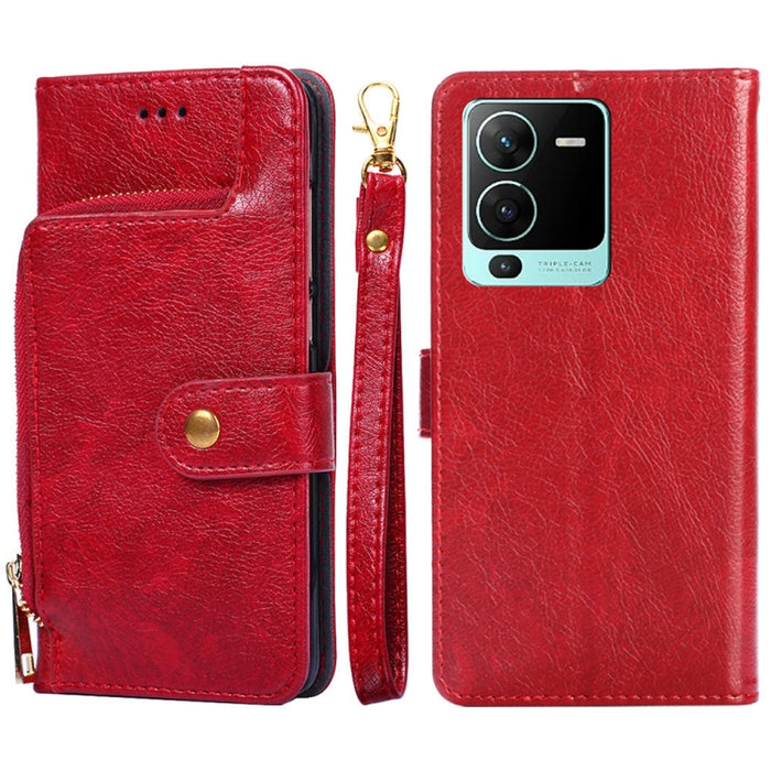 Funda de cuero con cremallera para teléfono, For Motorola Moto G72 4G, For vivo V25 Pro 5G, For Xiaomi Redmi Note 12 China, For Xiaomi Redmi Note 12 Pro 5G China, For Xiaomi Redmi Note 12 Pro+ China, For Xiaomi Redmi A1+ 4G                             ...