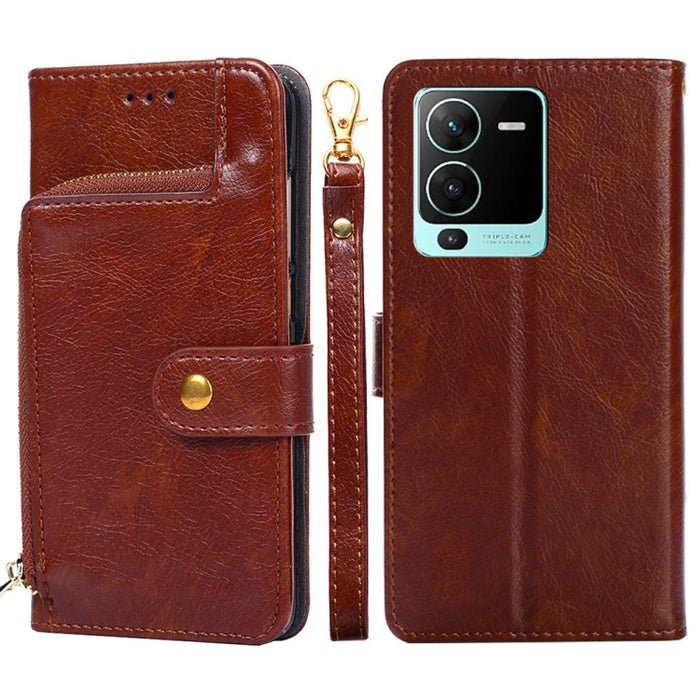 Funda de cuero con cremallera para teléfono, For Motorola Moto G72 4G, For vivo V25 Pro 5G, For Xiaomi Redmi Note 12 China, For Xiaomi Redmi Note 12 Pro 5G China, For Xiaomi Redmi Note 12 Pro+ China, For Xiaomi Redmi A1+ 4G                             ...