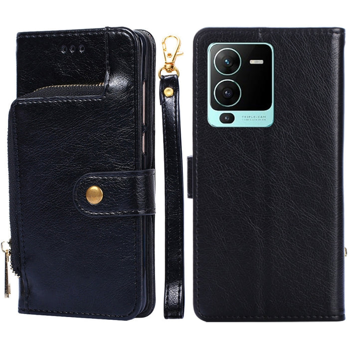 Funda de cuero con cremallera para teléfono, For Motorola Moto G72 4G, For vivo V25 Pro 5G, For Xiaomi Redmi Note 12 China, For Xiaomi Redmi Note 12 Pro 5G China, For Xiaomi Redmi Note 12 Pro+ China, For Xiaomi Redmi A1+ 4G                             ...