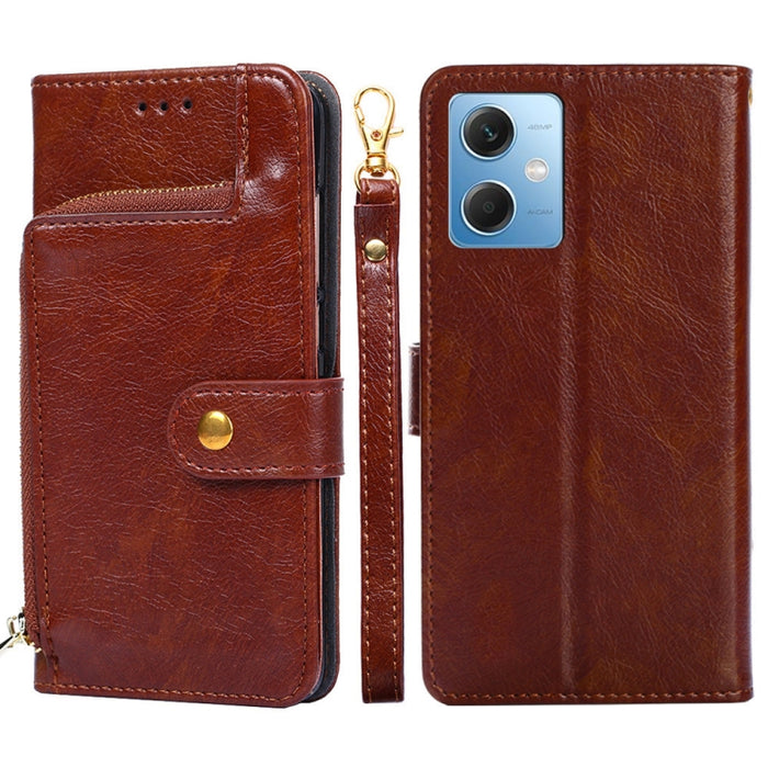 Funda de cuero con cremallera para teléfono, For Motorola Moto G72 4G, For vivo V25 Pro 5G, For Xiaomi Redmi Note 12 China, For Xiaomi Redmi Note 12 Pro 5G China, For Xiaomi Redmi Note 12 Pro+ China, For Xiaomi Redmi A1+ 4G                             ...