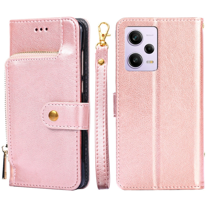 Funda de cuero con cremallera para teléfono, For Motorola Moto G72 4G, For vivo V25 Pro 5G, For Xiaomi Redmi Note 12 China, For Xiaomi Redmi Note 12 Pro 5G China, For Xiaomi Redmi Note 12 Pro+ China, For Xiaomi Redmi A1+ 4G                             ...