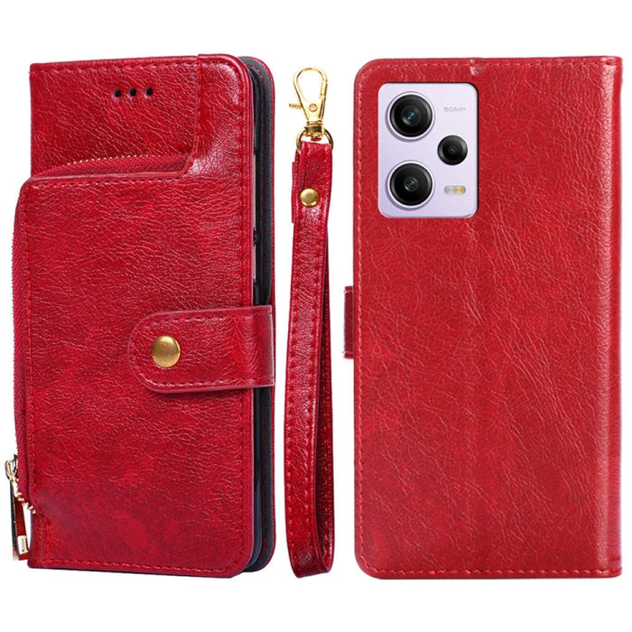Funda de cuero con cremallera para teléfono, For Motorola Moto G72 4G, For vivo V25 Pro 5G, For Xiaomi Redmi Note 12 China, For Xiaomi Redmi Note 12 Pro 5G China, For Xiaomi Redmi Note 12 Pro+ China, For Xiaomi Redmi A1+ 4G                             ...