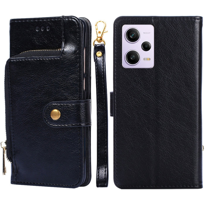 Funda de cuero con cremallera para teléfono, For Motorola Moto G72 4G, For vivo V25 Pro 5G, For Xiaomi Redmi Note 12 China, For Xiaomi Redmi Note 12 Pro 5G China, For Xiaomi Redmi Note 12 Pro+ China, For Xiaomi Redmi A1+ 4G                             ...