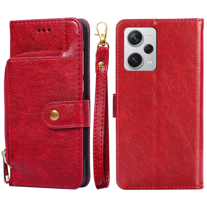 Funda de cuero con cremallera para teléfono, For Motorola Moto G72 4G, For vivo V25 Pro 5G, For Xiaomi Redmi Note 12 China, For Xiaomi Redmi Note 12 Pro 5G China, For Xiaomi Redmi Note 12 Pro+ China, For Xiaomi Redmi A1+ 4G                             ...