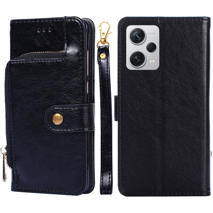 Funda de cuero con cremallera para teléfono, For Motorola Moto G72 4G, For vivo V25 Pro 5G, For Xiaomi Redmi Note 12 China, For Xiaomi Redmi Note 12 Pro 5G China, For Xiaomi Redmi Note 12 Pro+ China, For Xiaomi Redmi A1+ 4G                             ...
