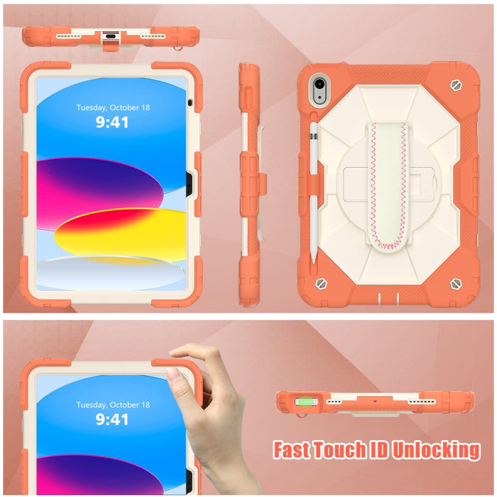 Robot de color de contraste Funda protectora para tableta de silicona a prueba de golpes + PC