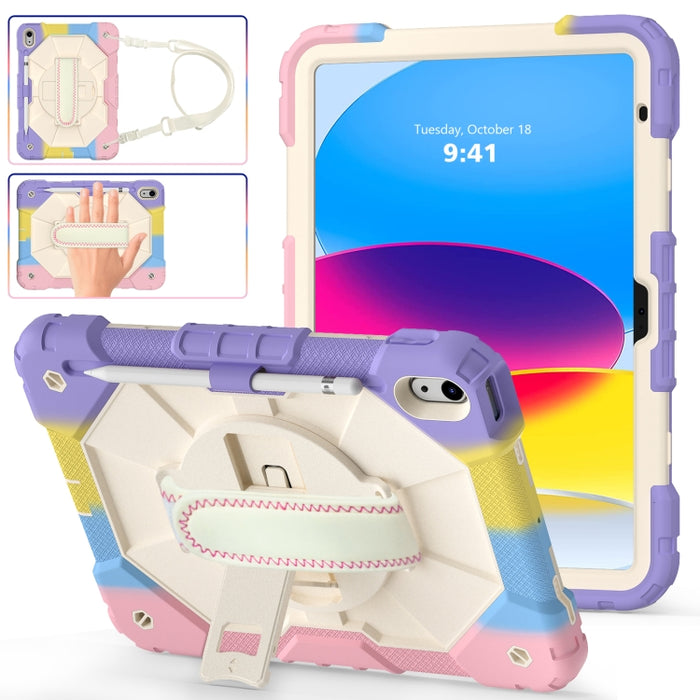 Robot de color de contraste Funda protectora para tableta de silicona a prueba de golpes + PC