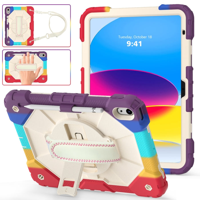 Robot de color de contraste Funda protectora para tableta de silicona a prueba de golpes + PC