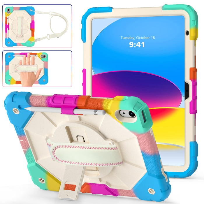 Robot de color de contraste Funda protectora para tableta de silicona a prueba de golpes + PC