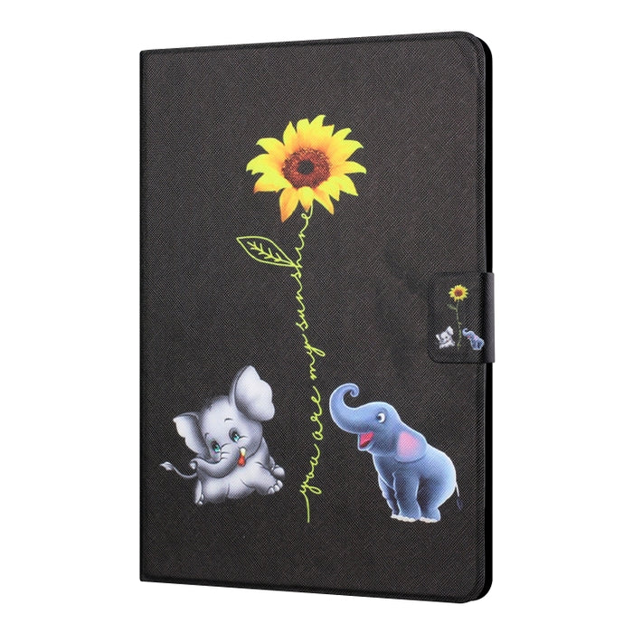 Estuche para tableta inteligente de cuero con diseño de dibujo coloreado