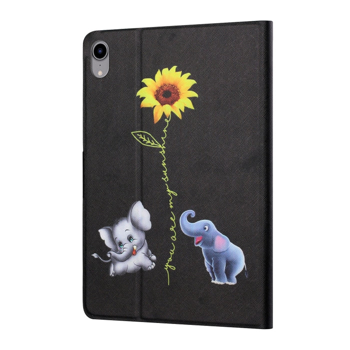 Estuche para tableta inteligente de cuero con diseño de dibujo coloreado