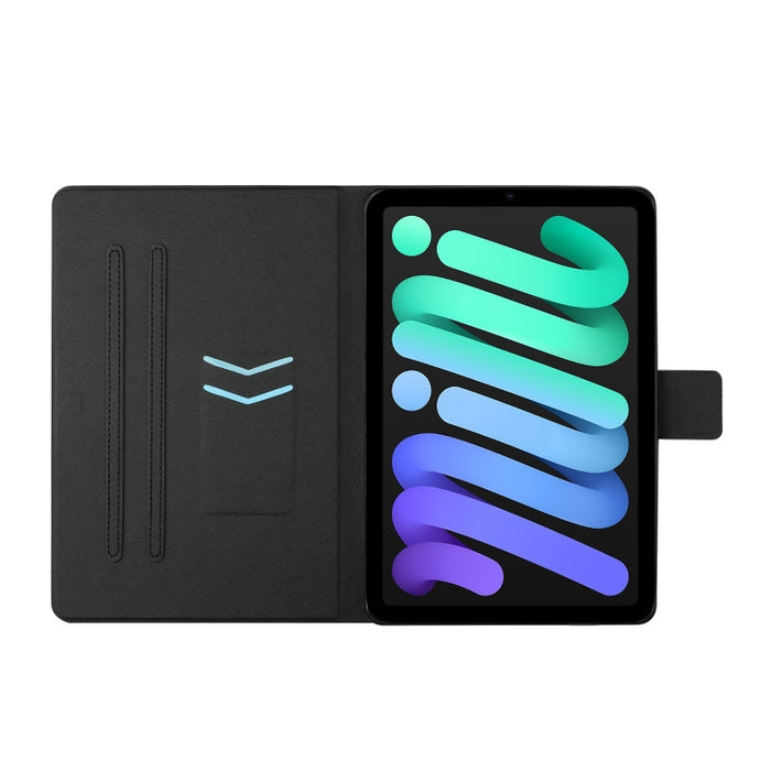 Estuche para tableta inteligente de cuero con diseño de dibujo coloreado