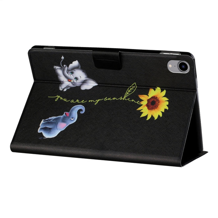 Estuche para tableta inteligente de cuero con diseño de dibujo coloreado