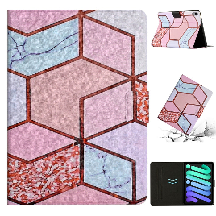 Estuche para tableta inteligente de cuero con patrón de mármol