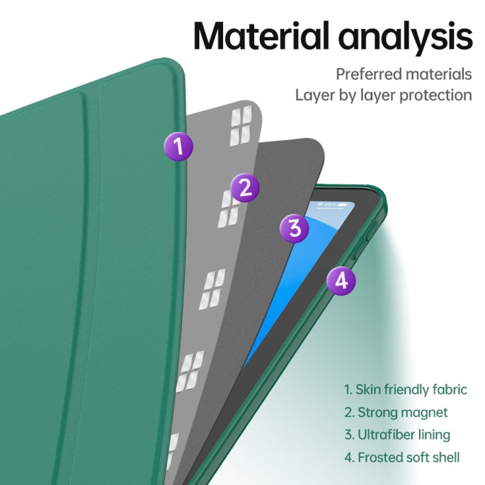Estuche para tableta inteligente de cuero TPU de 3 pliegues