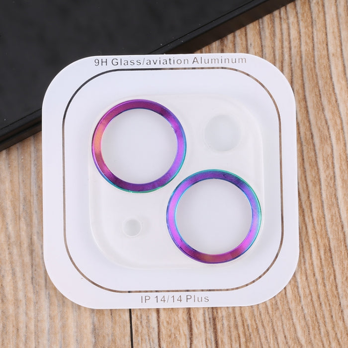50 piezas de película de cámara trasera de textura de CD de vidrio templado, For iPhone 14 / 14 Plus (50 PCS)
