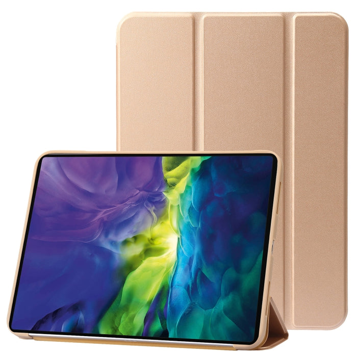Silicona de nido de abeja con tres pliegues + Funda de cuero inteligente para tableta de PU