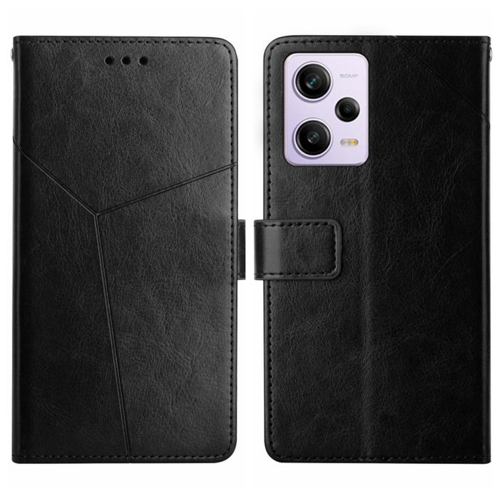 HT01 Estuche para teléfono de cuero con tapa y patrón en forma de Y, For Xiaomi Redmi 11 Prime 4G, For Xiaomi Redmi 11 Prime 5G, For Xiaomi Redmi Note 12 China, For Xiaomi Redmi Note 12 Pro 5G China, For Xiaomi Redmi Note 12 Pro+ China/Note 12 Explorer...