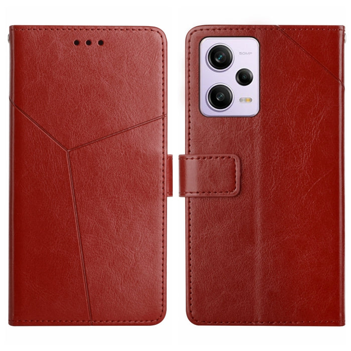 HT01 Estuche para teléfono de cuero con tapa y patrón en forma de Y, For Xiaomi Redmi 11 Prime 4G, For Xiaomi Redmi 11 Prime 5G, For Xiaomi Redmi Note 12 China, For Xiaomi Redmi Note 12 Pro 5G China, For Xiaomi Redmi Note 12 Pro+ China/Note 12 Explorer...