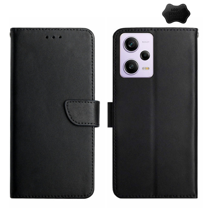 Estuche para teléfono con tapa a prueba de huellas dactilares de cuero genuino, For Xiaomi Redmi 11 Prime 4G, For Xiaomi Redmi 11 Prime 5G, For Xiaomi Redmi Note 12 China, For Xiaomi Redmi Note 12 Pro 5G China                                           ...