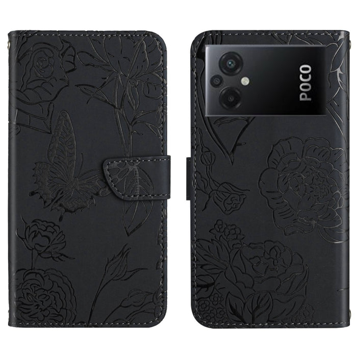 HT03 Skin Feel Butterfly Estuche de cuero con tapa en relieve para teléfono, For Xiaomi Redmi 11 Prime 4G, For Xiaomi Redmi 11 Prime 5G, For Xiaomi Redmi Note 12 China, For Xiaomi Redmi Note 12 Pro 5G China                                              ...