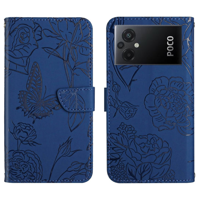 HT03 Skin Feel Butterfly Estuche de cuero con tapa en relieve para teléfono, For Xiaomi Redmi 11 Prime 4G, For Xiaomi Redmi 11 Prime 5G, For Xiaomi Redmi Note 12 China, For Xiaomi Redmi Note 12 Pro 5G China                                              ...