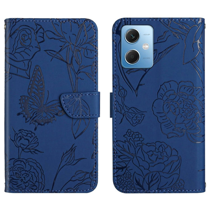 HT03 Skin Feel Butterfly Estuche de cuero con tapa en relieve para teléfono, For Xiaomi Redmi 11 Prime 4G, For Xiaomi Redmi 11 Prime 5G, For Xiaomi Redmi Note 12 China, For Xiaomi Redmi Note 12 Pro 5G China                                              ...