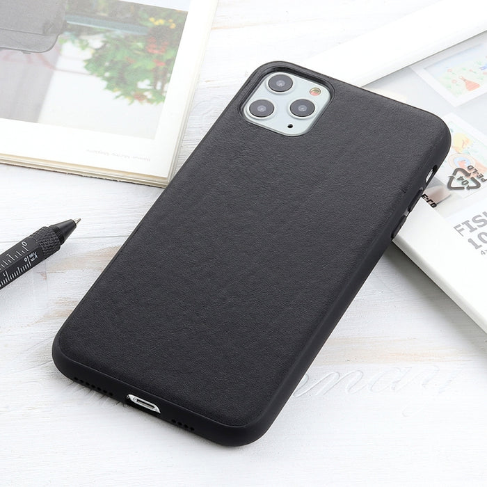 Estuche protector de textura de piel de cordero de cuero genuino