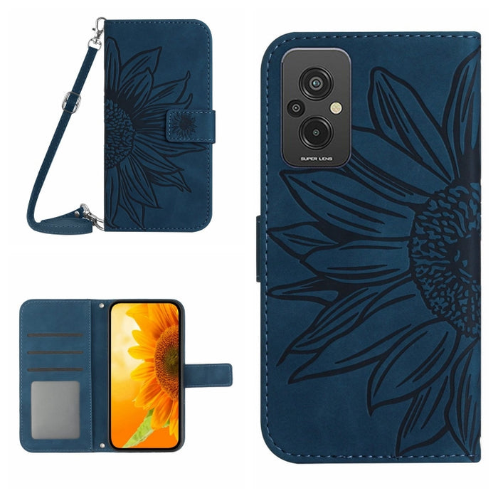 Skin Feel Sun Flower Pattern Flip Funda de cuero para teléfono con cordón, For Xiaomi Redmi 11 Prime 4G, For Xiaomi Redmi 11 Prime 5G, For Xiaomi Redmi Note 12 China, For Xiaomi Redmi Note 12 Pro 5G China                                                ...