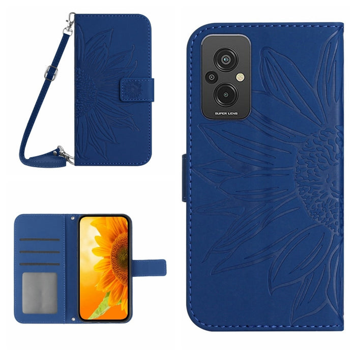Skin Feel Sun Flower Pattern Flip Funda de cuero para teléfono con cordón, For Xiaomi Redmi 11 Prime 4G, For Xiaomi Redmi 11 Prime 5G, For Xiaomi Redmi Note 12 China, For Xiaomi Redmi Note 12 Pro 5G China                                                ...