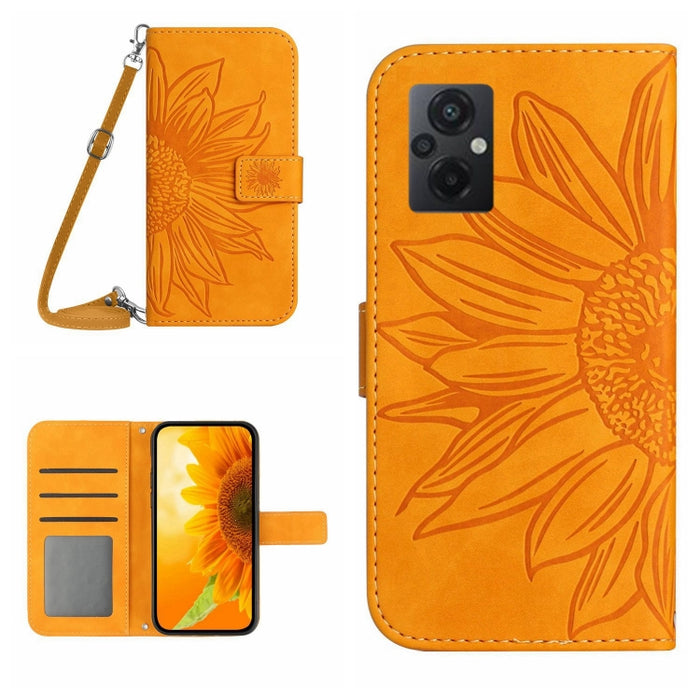 Skin Feel Sun Flower Pattern Flip Funda de cuero para teléfono con cordón, For Xiaomi Redmi 11 Prime 4G, For Xiaomi Redmi 11 Prime 5G, For Xiaomi Redmi Note 12 China, For Xiaomi Redmi Note 12 Pro 5G China                                                ...