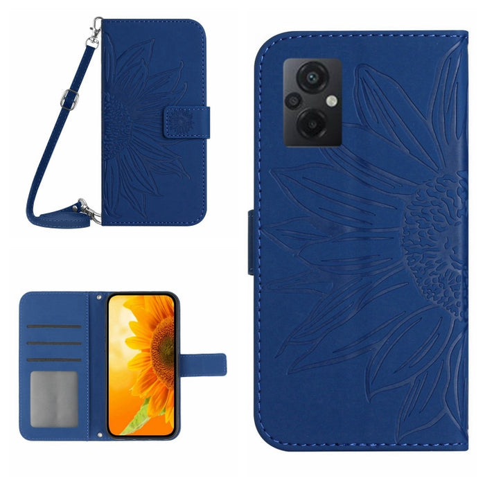 Skin Feel Sun Flower Pattern Flip Funda de cuero para teléfono con cordón, For Xiaomi Redmi 11 Prime 4G, For Xiaomi Redmi 11 Prime 5G, For Xiaomi Redmi Note 12 China, For Xiaomi Redmi Note 12 Pro 5G China                                                ...