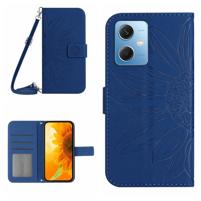 Skin Feel Sun Flower Pattern Flip Funda de cuero para teléfono con cordón, For Xiaomi Redmi 11 Prime 4G, For Xiaomi Redmi 11 Prime 5G, For Xiaomi Redmi Note 12 China, For Xiaomi Redmi Note 12 Pro 5G China                                                ...