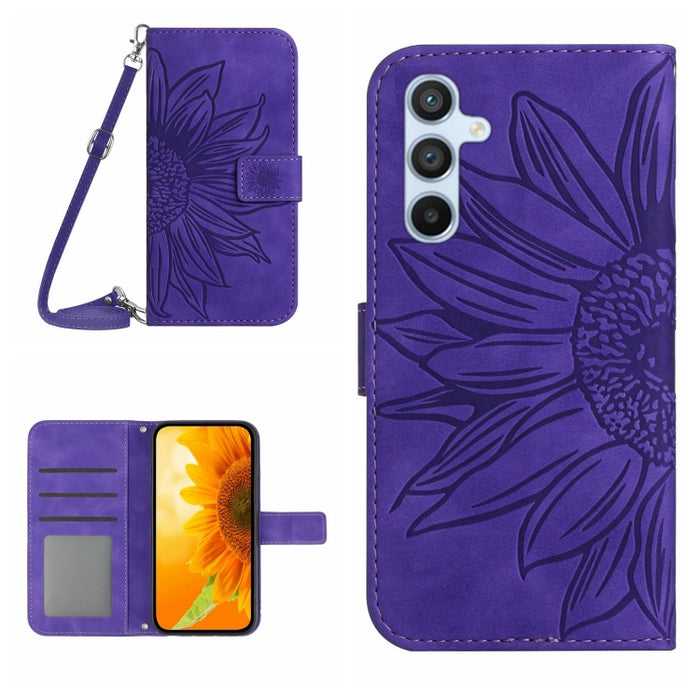 Skin Feel Sun Flower Pattern Flip Funda de cuero para teléfono con cordón, For Xiaomi Redmi 11 Prime 4G, For Xiaomi Redmi 11 Prime 5G, For Xiaomi Redmi Note 12 China, For Xiaomi Redmi Note 12 Pro 5G China                                                ...