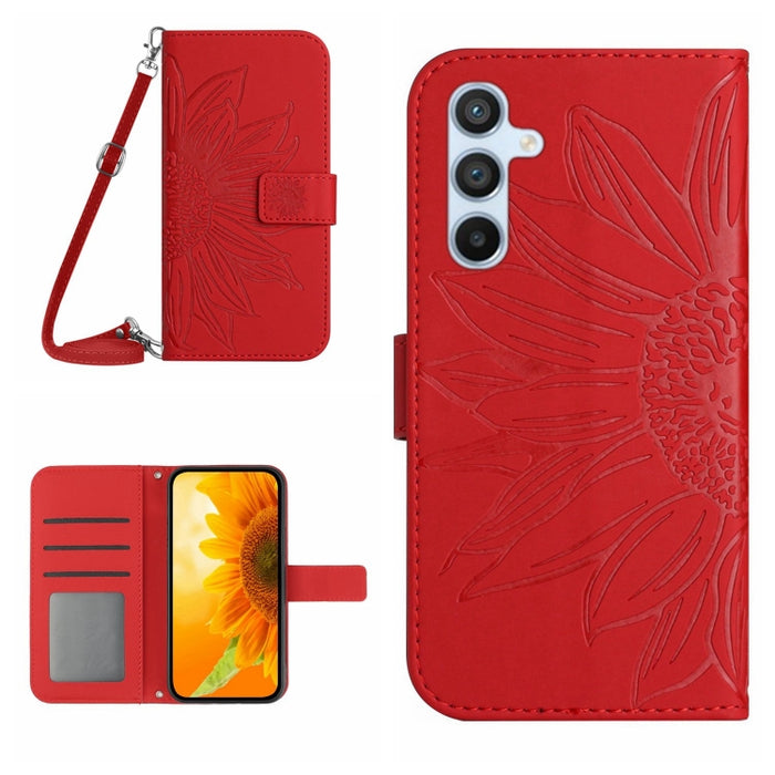 Skin Feel Sun Flower Pattern Flip Funda de cuero para teléfono con cordón, For Xiaomi Redmi 11 Prime 4G, For Xiaomi Redmi 11 Prime 5G, For Xiaomi Redmi Note 12 China, For Xiaomi Redmi Note 12 Pro 5G China                                                ...