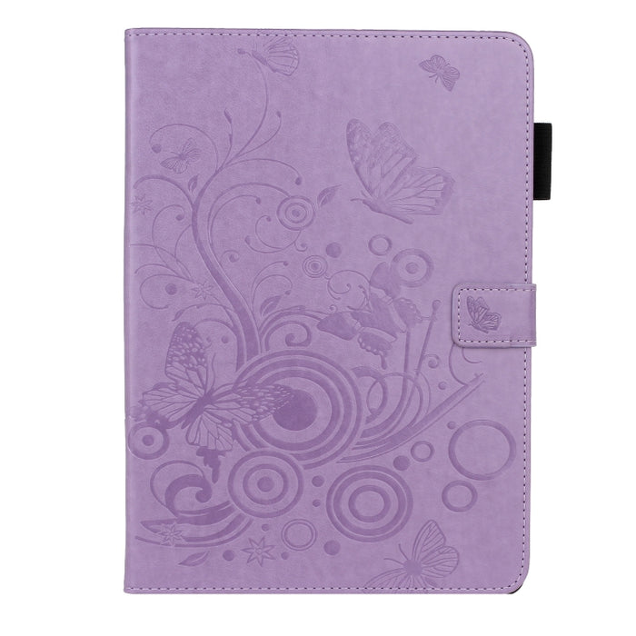 Estuche de cuero con tapa horizontal con estampado de mariposas con soporte y ranura para tarjeta