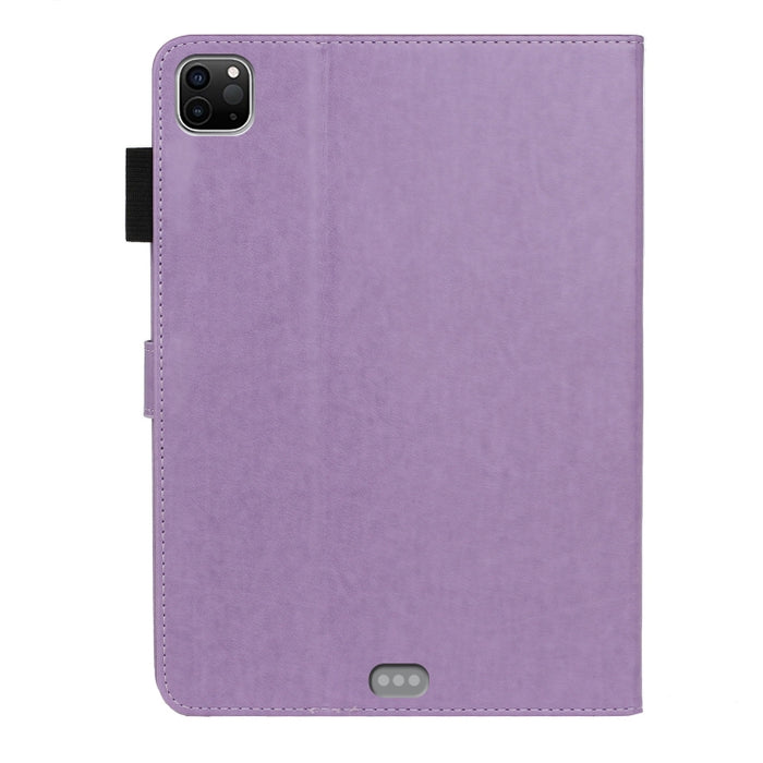 Estuche de cuero con tapa horizontal con estampado de mariposas con soporte y ranura para tarjeta