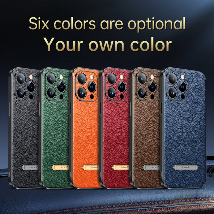 SULADA Famosa serie artesanal Litchi Leather PC + TPU Phone Case, For iPhone 14, For iPhone 14 Plus, For iPhone 14 Pro, For iPhone 14 Pro Max